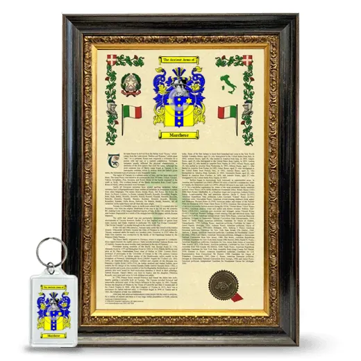 Marchese Framed Armorial History and Keychain - Heirloom