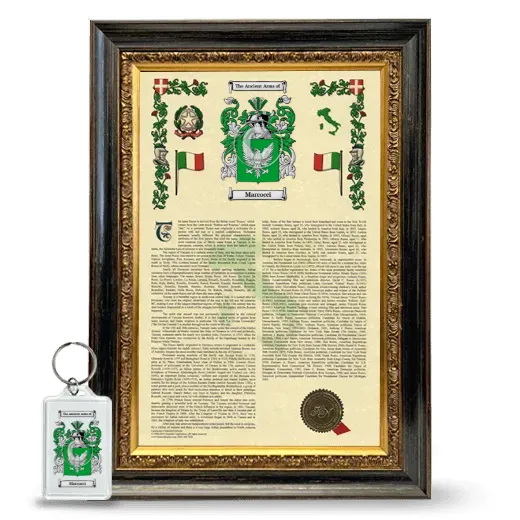 Marcocci Framed Armorial History and Keychain - Heirloom