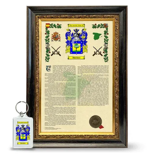 Martínez Framed Armorial History and Keychain - Heirloom