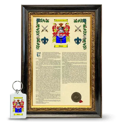 Massa Framed Armorial History and Keychain - Heirloom