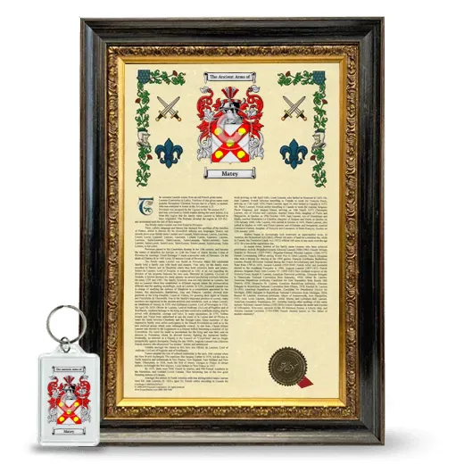 Matey Framed Armorial History and Keychain - Heirloom