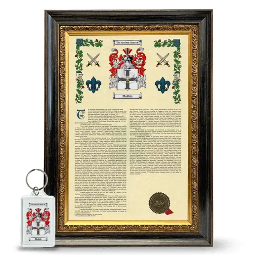 Mathis Framed Armorial History and Keychain - Heirloom