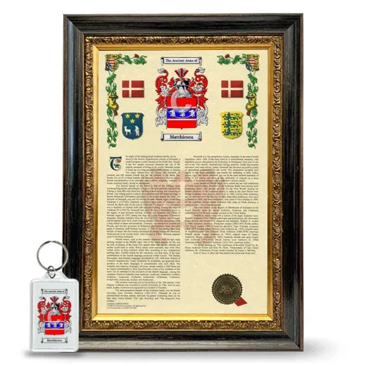 Matthiesen Framed Armorial History and Keychain - Heirloom