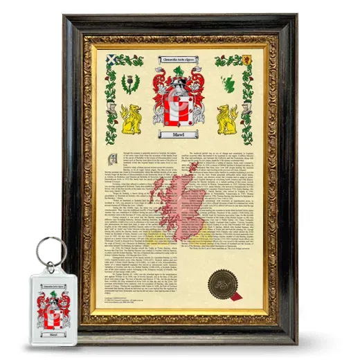 Mawl Framed Armorial History and Keychain - Heirloom