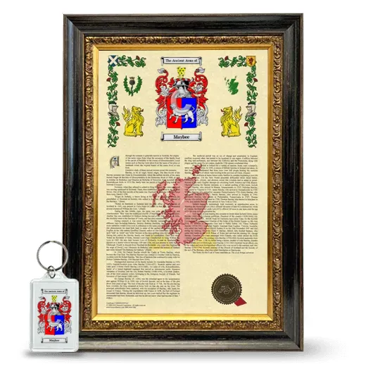 Maybee Framed Armorial History and Keychain - Heirloom