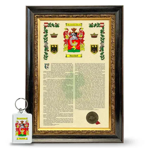 Mayerhoff Framed Armorial History and Keychain - Heirloom