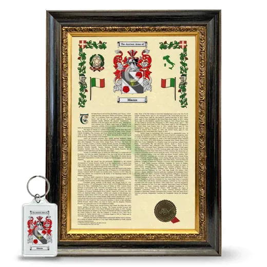 Mazza Framed Armorial History and Keychain - Heirloom