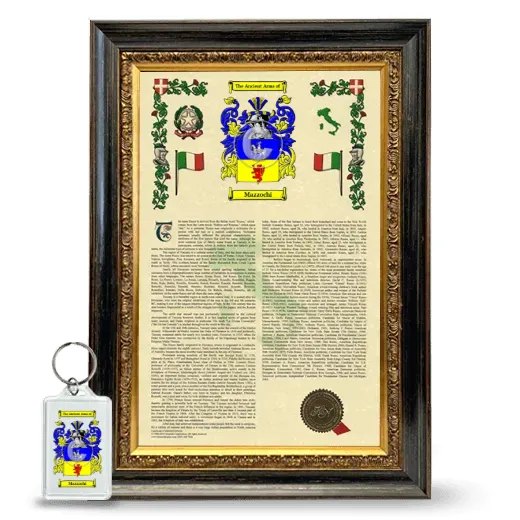 Mazzochi Framed Armorial History and Keychain - Heirloom