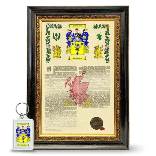 McAuslan Framed Armorial History and Keychain - Heirloom