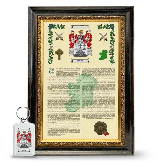 McCaig Framed Armorial History and Keychain - Heirloom