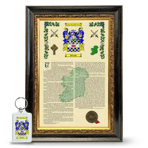McCann Framed Armorial History and Keychain - Heirloom