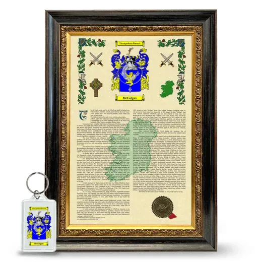 McColgan Framed Armorial History and Keychain - Heirloom