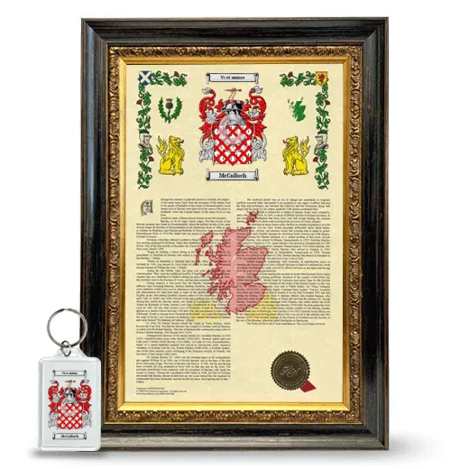 McCulloch Framed Armorial History and Keychain - Heirloom