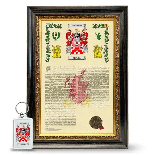McFarlin Framed Armorial History and Keychain - Heirloom