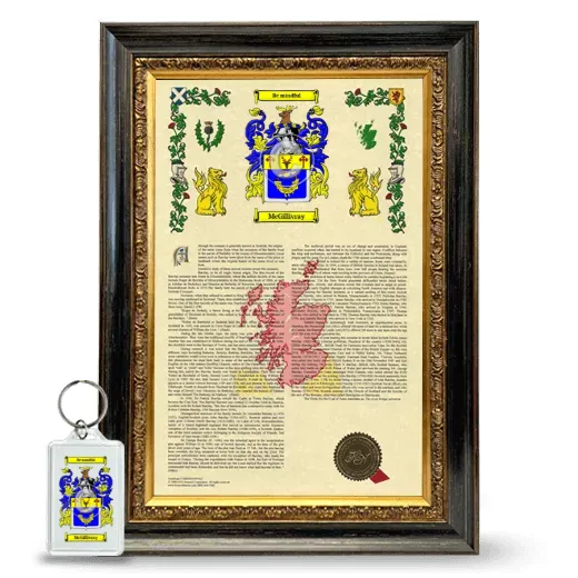 McGillivray Framed Armorial History and Keychain - Heirloom