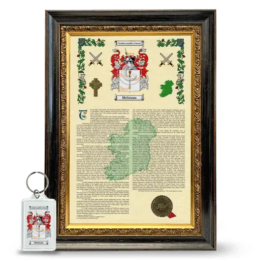 McGowan Framed Armorial History and Keychain - Heirloom