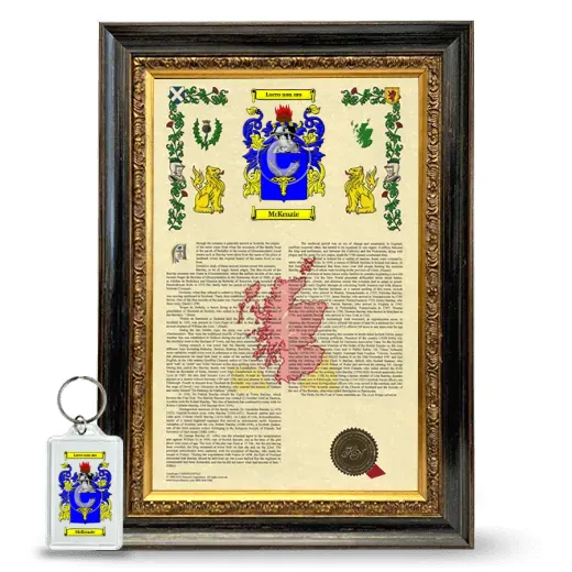 McKenzie Framed Armorial History and Keychain - Heirloom
