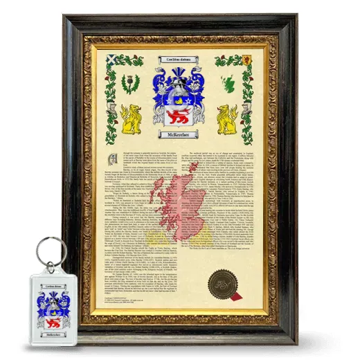 McKercher Framed Armorial History and Keychain - Heirloom