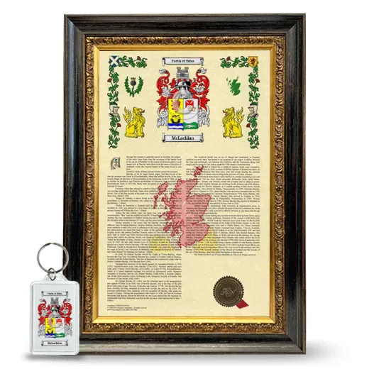 McLachlan Framed Armorial History and Keychain - Heirloom