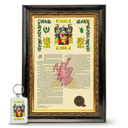 McMath Framed Armorial History and Keychain - Heirloom