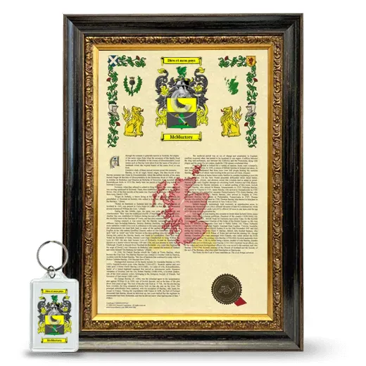 McMurtrey Framed Armorial History and Keychain - Heirloom