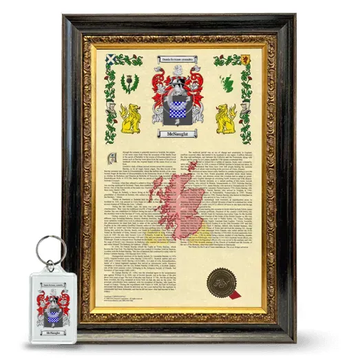 McNaught Framed Armorial History and Keychain - Heirloom