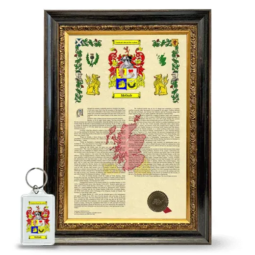 McOmb Framed Armorial History and Keychain - Heirloom