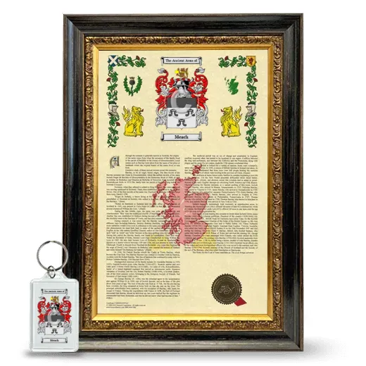 Meach Framed Armorial History and Keychain - Heirloom