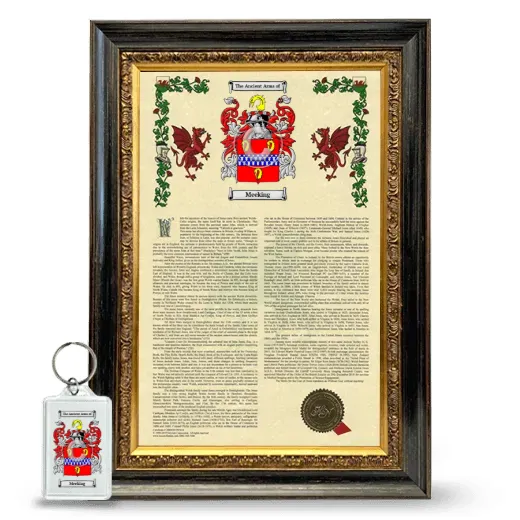 Meeking Framed Armorial History and Keychain - Heirloom
