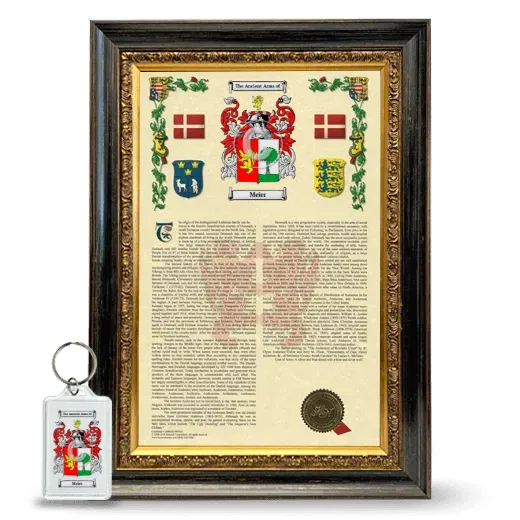 Meier Framed Armorial History and Keychain - Heirloom