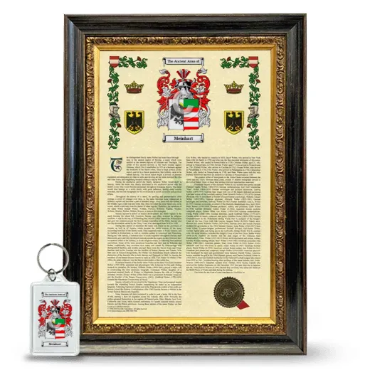 Meinhart Framed Armorial History and Keychain - Heirloom