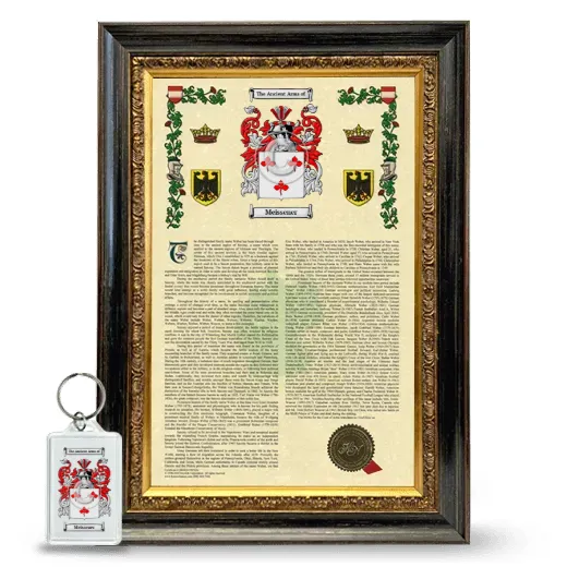 Meissener Framed Armorial History and Keychain - Heirloom