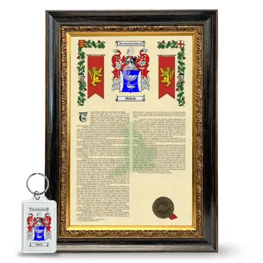 Melesh Framed Armorial History and Keychain - Heirloom