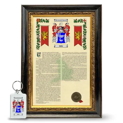Melis Framed Armorial History and Keychain - Heirloom