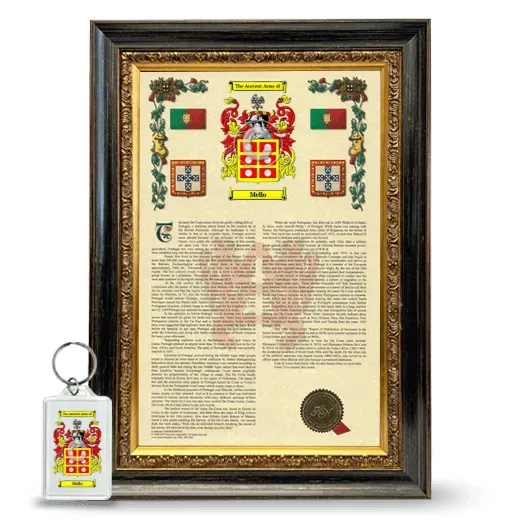 Mello Framed Armorial History and Keychain - Heirloom