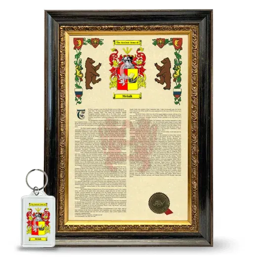 Melnik Framed Armorial History and Keychain - Heirloom