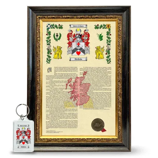 Methvin Framed Armorial History and Keychain - Heirloom
