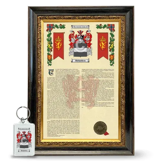 Michaelson Framed Armorial History and Keychain - Heirloom