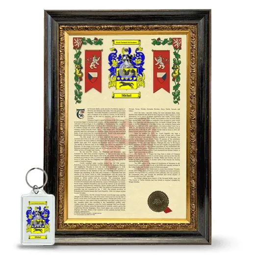 Michal Framed Armorial History and Keychain - Heirloom