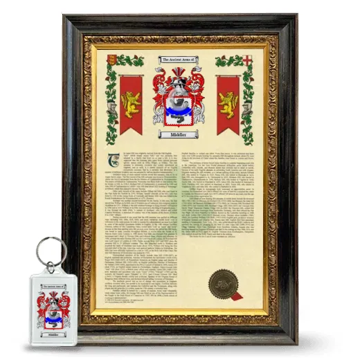 Middler Framed Armorial History and Keychain - Heirloom