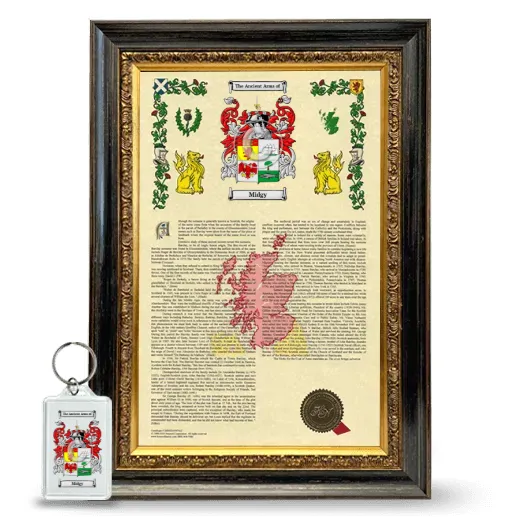 Midgy Framed Armorial History and Keychain - Heirloom