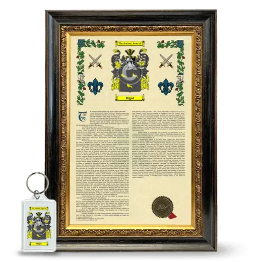 Migot Framed Armorial History and Keychain - Heirloom