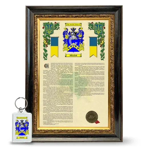 Mihailuk Framed Armorial History and Keychain - Heirloom