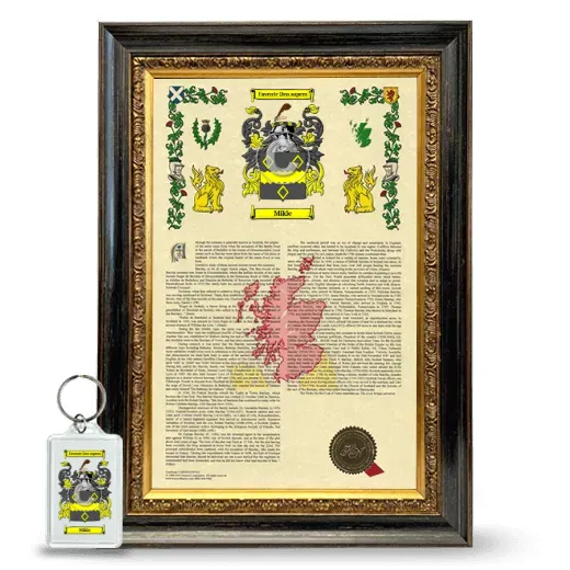Mikle Framed Armorial History and Keychain - Heirloom