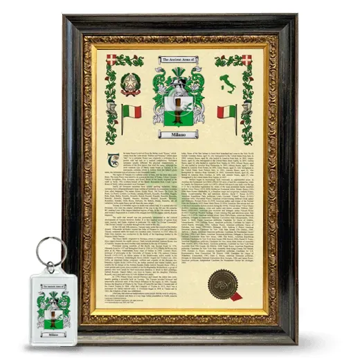 Milano Framed Armorial History and Keychain - Heirloom