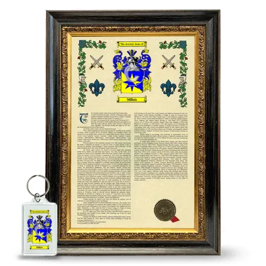 Millais Framed Armorial History and Keychain - Heirloom