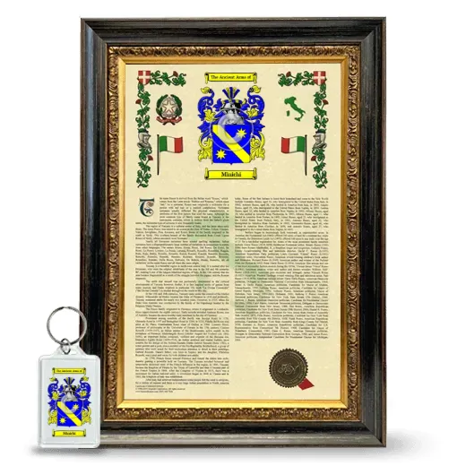 Minichi Framed Armorial History and Keychain - Heirloom