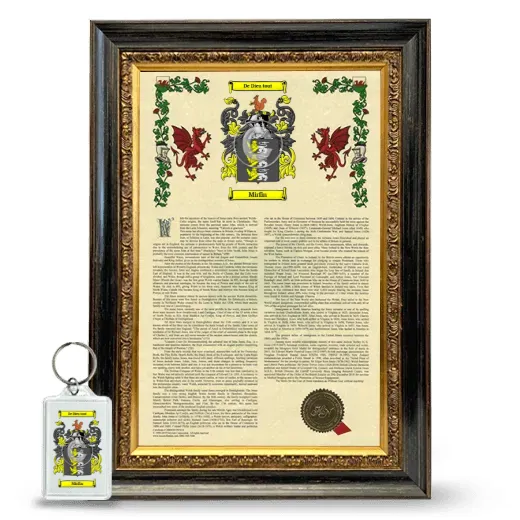 Mirfin Framed Armorial History and Keychain - Heirloom