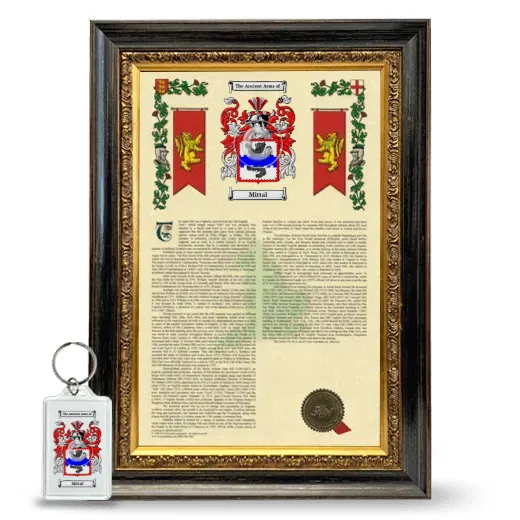 Mittal Framed Armorial History and Keychain - Heirloom