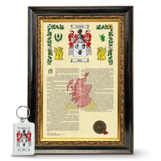 Moer Framed Armorial History and Keychain - Heirloom